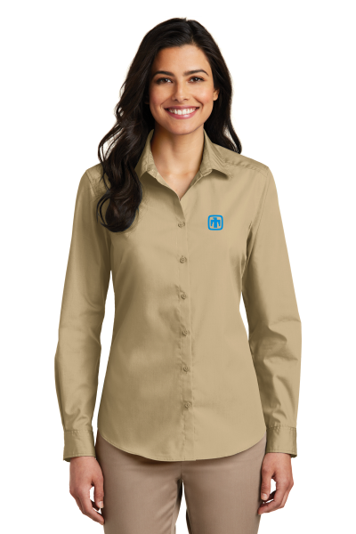 Port Authority® Ladies Long Sleeve Carefree Poplin Shirt