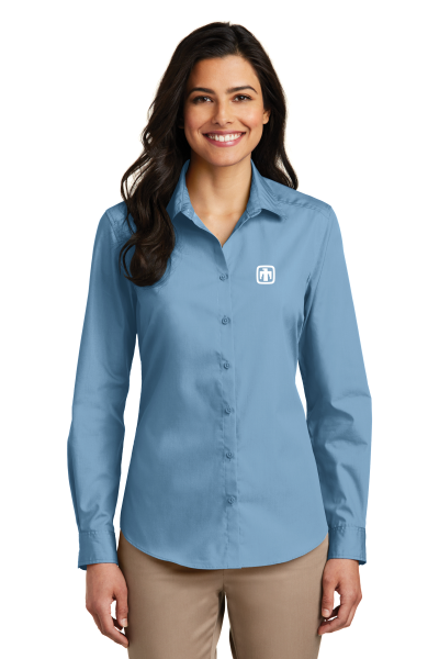 Port Authority® Ladies Long Sleeve Carefree Poplin Shirt