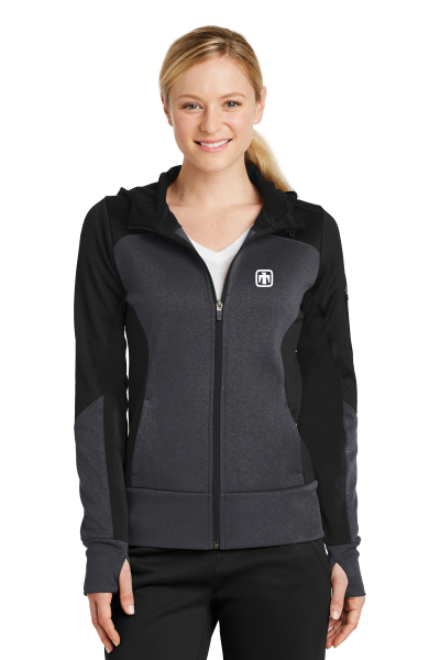 Sport-Tek® Ladies Tech Fleece Colorblock Full-Zip Hooded Jacket