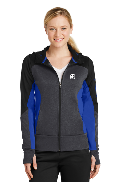 Sport-Tek® Ladies Tech Fleece Colorblock Full-Zip Hooded Jacket